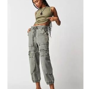 Free People Wind Drift Convertible Cargo Linen and Cotton Utility Pants